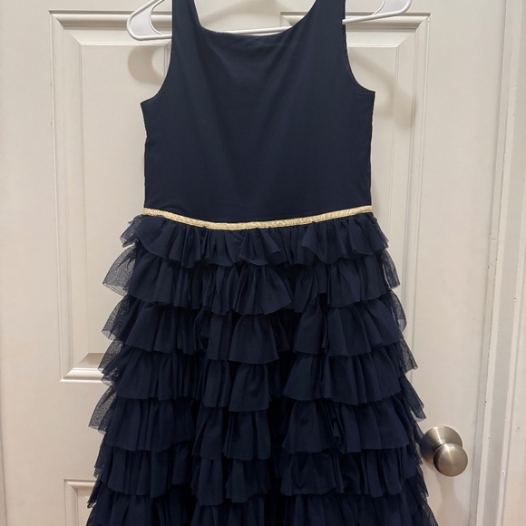 JANIE AND JACK NAVY TIERED RUFFLE TULLE DRESS - Picture 1 of 4